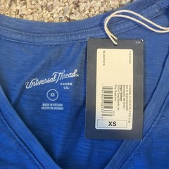 NWT Universal Thread Womens Maxi T-Shirt Dress Size XS Short Sleeve Blue Cotton