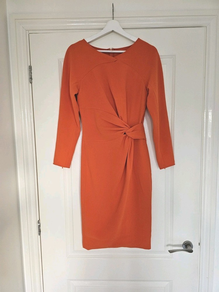 Damsel in a dress, Valo Batwing woman&rsquo;s occasion,orange pencil dress size 8.