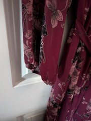 City Chic Ruby Red Floral Long Sleeve Dress Size M 18