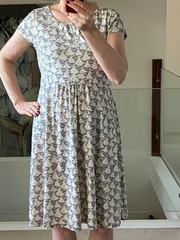 Seasalt Carnmoggas Jersey Dress Sailing Boat Print Size M