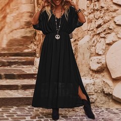 Elegant And Chic V-neck Short-sleeve Dress For Women