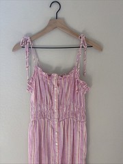 Universal Threads Sleeveless Pink Stripe Dress Size M Tie Strap Midi SKU98