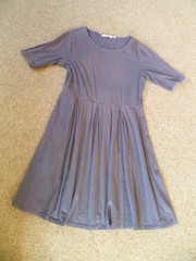 Seasalt St Enodoc Dress Tan Navy Stripe Size 14 Short Sleeve Organic Cotton