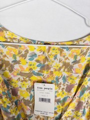 NWT Free People Lily Combo Dress Womens 2 V Neck Ruffle Mini Spring Floral