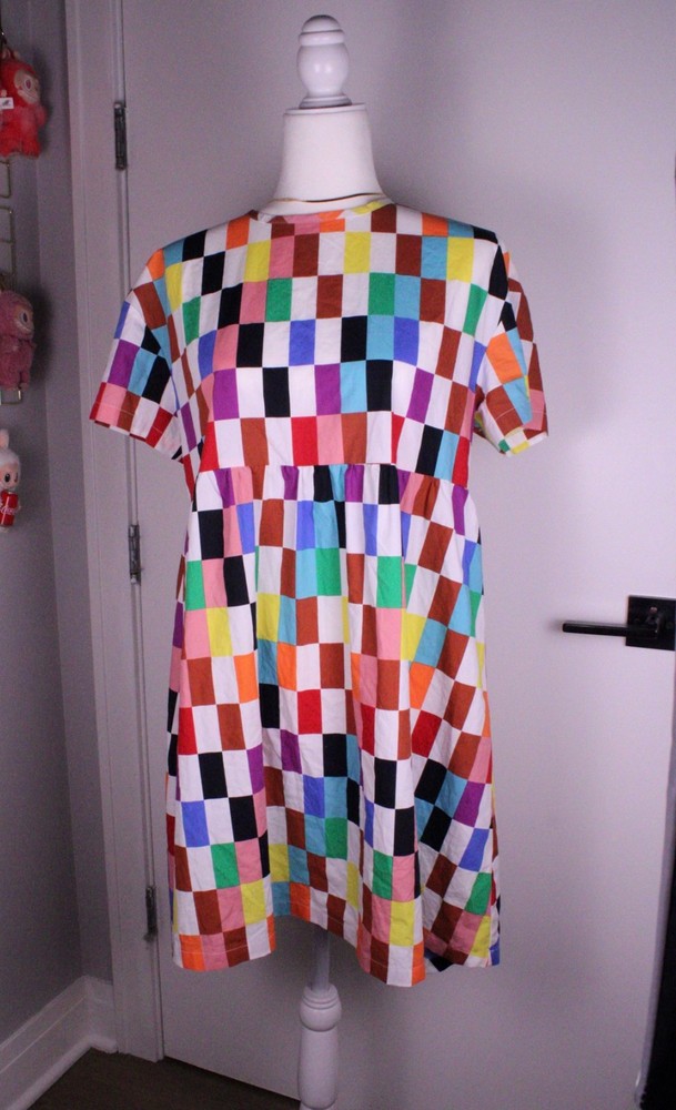 Target Pride Collection – Rainbow Checkered Oversize Skater Dress – Size XS NWOT
