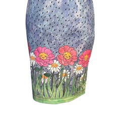 SHEIN X Dash of Pep Sad Rain Happy Flowers Collared Midi Dress Peter Pan Collar