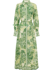 ALE 70% cotton 30% silk long dress lace-up waist shirt dress 2026 dress female
