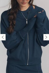 Anthropologie Daily Practice Blue Cardigan & Sweater Dress Set size XXS