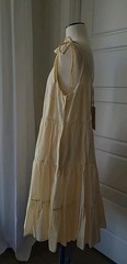 Devotion Twins Sundress Medium M – Ivory Natural Tie Shoulders Cotton Greece NWT