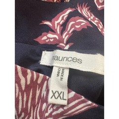 1242-Maurices Maxi Dress-Navy Ruffled Bird Boho XXL- NWt