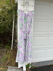 NWT Talbots Gorgeous White Lavender Green Floral Lined Maxi Dress 22W