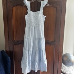 Vineyard Vines Kentucky Derby Flutter Sleeve Smocked Seersucker Midi Dress Small
