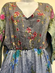 Nwt SACRED THREADS gypsy boho funky hippy rayon twill tier DRESS 1X Free shippin