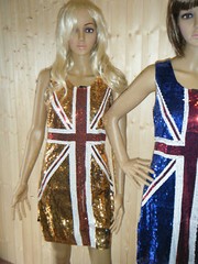 1x UNION JACK ENGLAND FLAG BLING SEQUIN DRESS COSTUME ONE SIZE UK SELLER