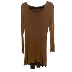 Cut Loose Dress Womens XS Lagenlook Long Sleeve Waffle Knit Boho Grunge Vtg USA