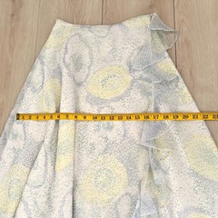 Vintage 2-piece Ruffle Chiffon White & Pastel Polka Dot Top & Warp Skirt Sz XS-S