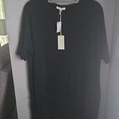 Z Supply Black Solid Crew Neck Short Sleeve Shift T-Shirt Mini Dress XS
