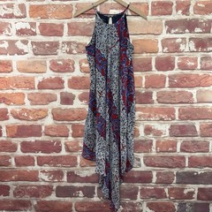 INC Dress Womens Multicolor Medium Boho Floral Asymmetric Casual Halter Sundress
