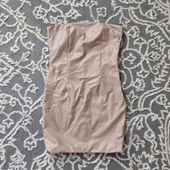 Fashion Nova Faux Leather Tube Mini Dress Beige Nude XS