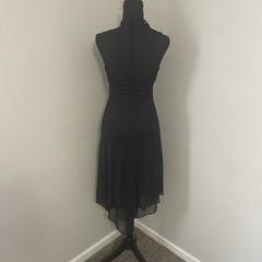 VTG RUBY ROX Y2K Rhinestone Ring Shimmer Halter Dress Whimsigoth Asymmetrical M