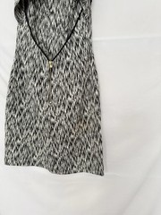 Sandro Paris Black White Ikat Abstract Print Structured Shift Dress Size 1 Small