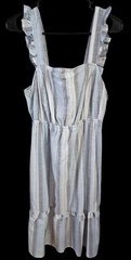 Madison Grey Womens Ruffle Trim Striped Smocked Back Sleeveless Dress Size XL