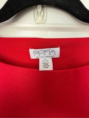 sofia by sofia vergara Red Ruched Midi Dress-XL