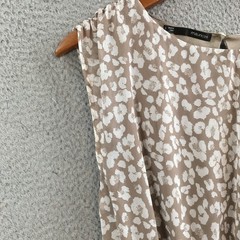 Maurices A Line Dress Womens Small Sleeveless Knee Length Leopard Print Beige