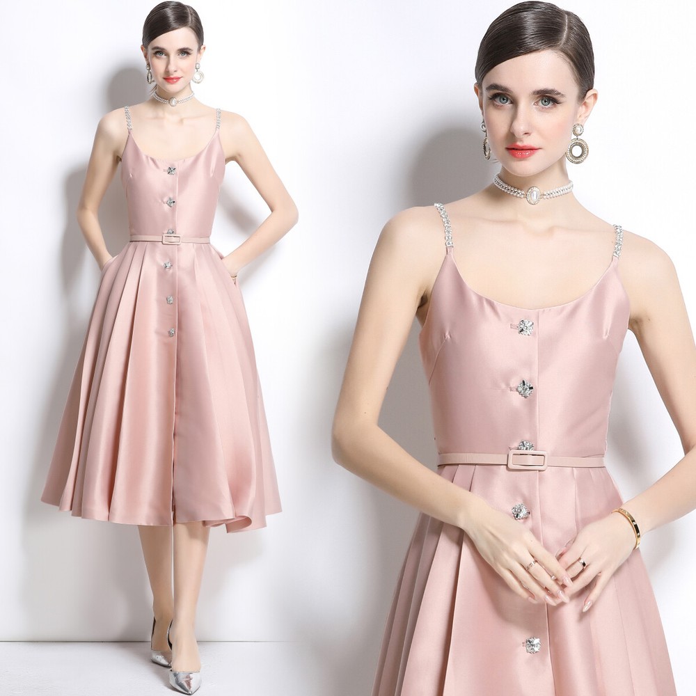 Solid Scoop Neck Spaghetti Straps Women Casual Party Long Slim Evening Sundress