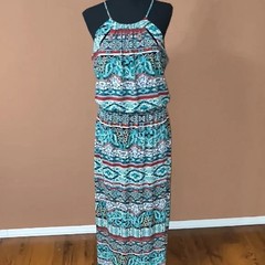Sweet Storm Paisley Halter Maxi Sundress Dress Size Large