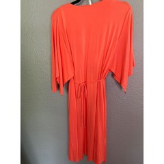 NWT Soma Soft Jersey Caftan Short Bra Dress XL Vivid Coral Pockets Cool Touch