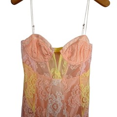 For Love & Lemons x Revolve Blossom Lace Bustier Maxi Dress Multi Size M NWT