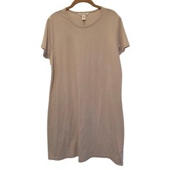 Athleta Womens Tan Supima Cotton Spandex T-Shirt Dress Large 842888-04