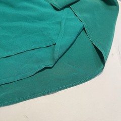 Lil Anthropologie Pleated Green Shift Dress S Preppy Academia Old Money Back Tie