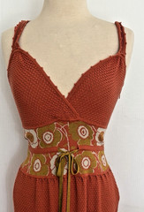 Anthropologie Lia Molly Dress Women&rsquo;s S Retro Crochet Knit Sundress Deep V Boho