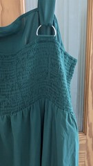 WOMENS BLOOMCHIC BOTTLE GREEN LONG SUMMER DRESS WITH POCKETS UK SIZE 32