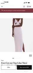 Fore Lilac Cut-Out Dress, Size XS