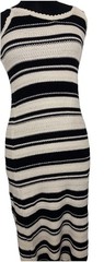 Freshman 1996 Crochet Dress Medium Striped Boho Maxi Stretch Beach Vacation