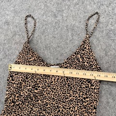 Reformation Marlowe Bengal Slip Dress Animal Print V Neck Side Slit Size M
