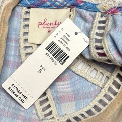 Plenty by Tracy Reese Anthropologie Plaid Floral Ruffle Mini Dress Pink Combo S