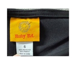 Ruby Rd Black Shift Dress Small NWT Gold Zip Pocket Chic Classic Faux Suede