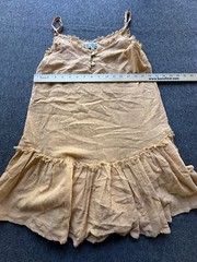 Rowie Dress Womens Small Orange Fringe Spaghetti Strap Lightweight Lined Summer