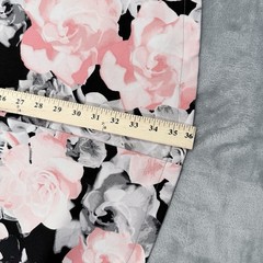 Alfani Woman Dress 1X Fit Flare Sleeveless Pink Black White Rose Floral Pleated