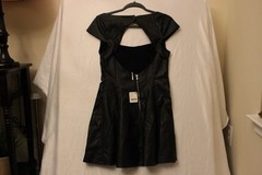 Free People Vintage Inspired Mimi Vegan Leather mini dress large