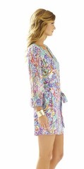 Lilly Pulitzer Saemus What A Catch Beaded Belted Silk CDC Tunic Shift Dress