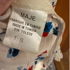 Maje dress Small floral ivory short drop waist red blue tank sleeveless