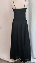 NWT J.Crew Size L Smocked Maxi Dress Cotton Voile Removable Straps Black CI259