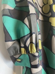 Jigsaw Dress Size 6 Green Geometric Print Excellent Condition Silk And Wool