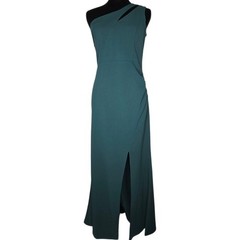 Woosea One Shoulder Formal Maxi Evening Dress Size M Hunter Green Bodycon NEW