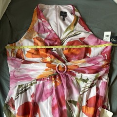 Adrianna Pappel maxi sleeveless dress 24W flowers vacation romantic cottage core